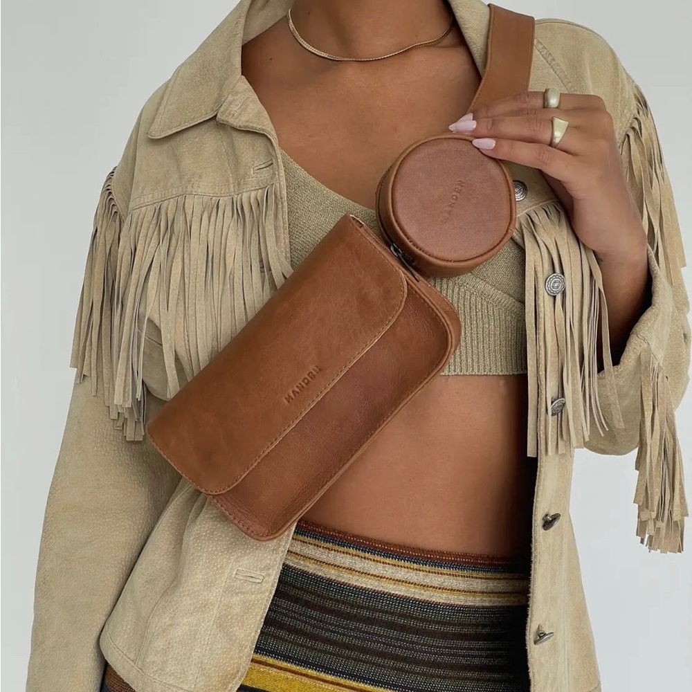 NEW Ziggy MANDRN Genuine Leather Belt Bag